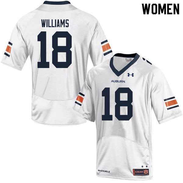 Women #18 Seth Williams Auburn Tigers College Football Jerseys Sale-White